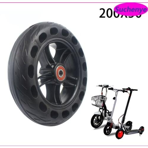 8 inch solid front wheel 200x50 solid wheel round solid front wheel Bee Hive Holes for Explosion-proof Electric Bike Scooter