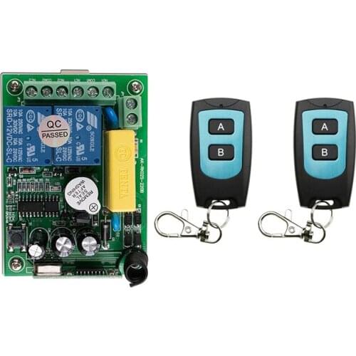AC220V 2CH 10A Radio Controller RF Wireless Relay Remote Control Switch 315 MHZ 433 MHZ 2 Transmitter+1 Receiver