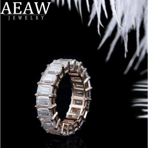 AEAW 3x5mm Emerald Cut D color Moissanite About 20pcs Total 6.6ctw In Solid 18K Rose Gold