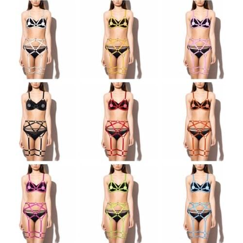Harness Fashion Gothic Punk Bondage BDSM Handmade PU Leather Harness Belts Rave Wear Body Straps Chest Bdsm Stylish Accessories