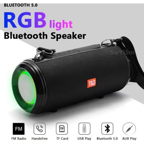 TG537 wireless bluetooth speaker outdoor waterproof portable 10W PC speaker column subwoofer hanger music center FM/TF card/AUX