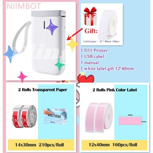 Nimbot d11 Wireless tag printer Handheld Pocket labels bluetooth printer thermal label printer Home printer(3 colour)
