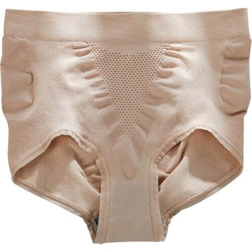 Seamless Lifting Hip Shaping Pants Solid Color High Waist Postpartum Briefs For Women