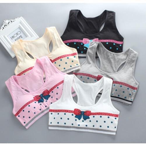 Girls bra development period students pure cotton vest style broadband strap childrens bra 8-18 years old girl girls underwear