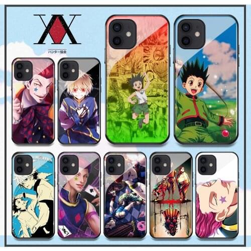 Japan anime HUNTER X HUNTER HxH Gon Killua For iPhone SE2 6 6s 7 8 Plus X XR XS 11 12 mini Pro MAX Phone tempered Glass Case