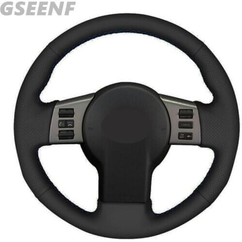 Car Steering Wheel Cover For Infiniti FX FX35 FX45 2008-2003 Nissan 350Z 2009-2003 Black Hand-Stitched Artificial Leather