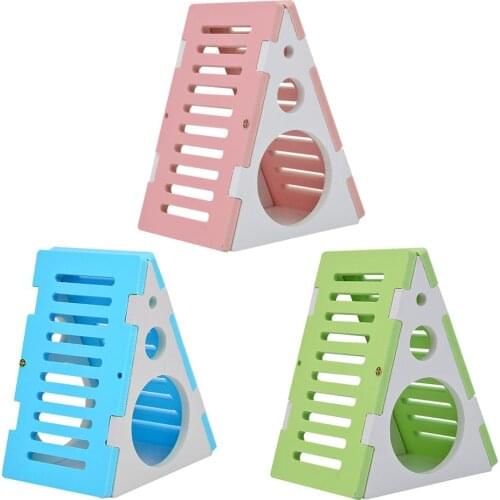 Wooden Colorful Pet Hamster House Hideout Small Animals Nest Playing Cage Sleeping Bed for Hamsters Guinea Pig Pets Supplies