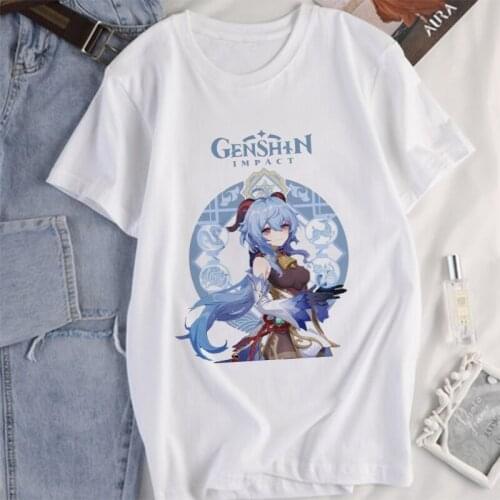 Kawaii Anime Game T-Shirt Genshin Impact Printed Streetwear Men Women Fashion Oversized T Shirt Harajuku Unisex Tees Female Tops