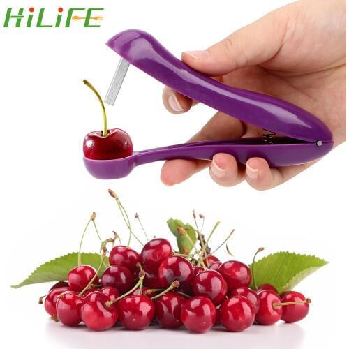 HILIFE Cherry Core Seed Remover Fast Remove Keep Complete Easy Plastic Fruits Gadgets Tools Kitchen Accessories Cherry Pitter