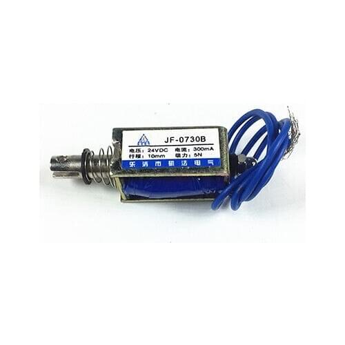 JF-0730B 24VDC 300mA 10mm 5N Open Frame Solenoid Electromagnet Push/Pull type
