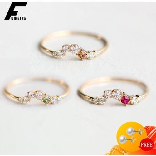 Trendy 925 Silver Jewelry Ring with Zircon Gemstones Finger Rings for Women Girl Wedding Engagement Party Accessories Wholesale