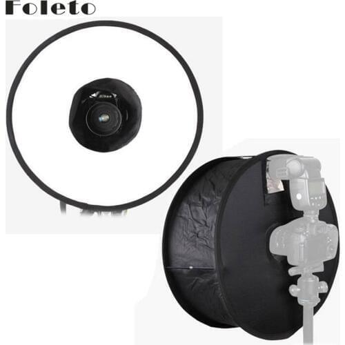 Foleto Flash Diffuser Softbox 45cm 18" Flash light Studio Ring Round Foldable Reflector for Canon Nikon Yongnuo Godox speedlite