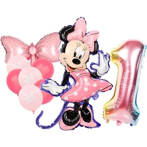 Disney Minnie Mouse Balloons For Kids Party Wedding Decoration Baby Shower Baby Girl Latex Balloons Party Gifts Balloon Supplies