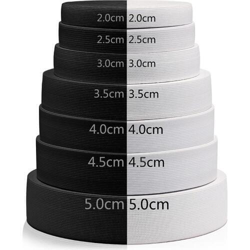 3/6/8/10/12/15/20/25/30/35/40/50mm Flat Elastic Bands White Black Spandex Elastic Ribbon DIY Crafts Trousers Sewing Accessories