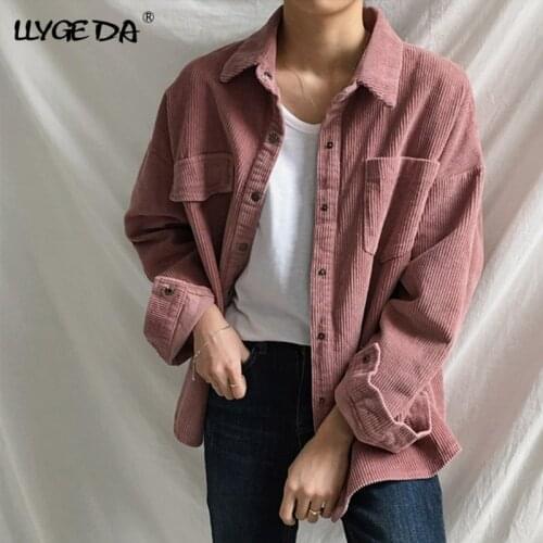 Женские вельветовые рубашки LLYGE China At AliExpress