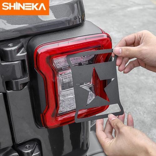 SHINEKA Metal Lamp Hoods for Jeep Wrangler JL Rear Tail Light Cover Decoration Guard for Jeep JL Wrangler 2018 Accessories