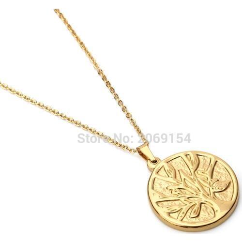 Fashion Necklace For Women Charm Stainless Steel Vintage Necklace &Pendant Gold Plant Trendy Jewelry Classic Accessories