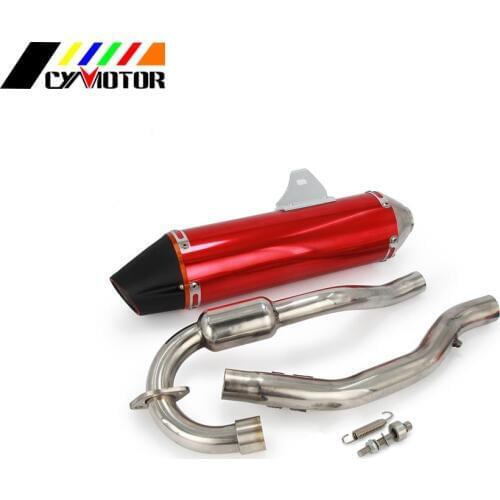 Motorcycle Red Scooter Aluminum Exhaust Pipe For HONDA CRF150F CRF230F CRF 150F 230F 150 230 F 03 04 05 06 07 08 09 10 11 12 13