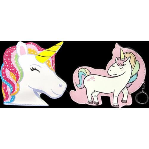 M208 2018 New Women Purses Cartoon Coin Bag Cute Unicorn Design Card Bag Zero Wallet Key Buckle Women Girl Gift Wholesale