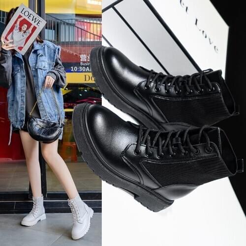 Spring and autumn 2020 new thick bottom Martin boots fashion thick heel single boots personality versatile female boots X595