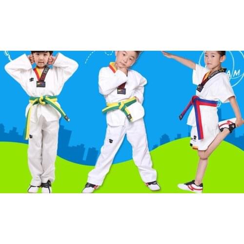 New Kids&Adult embroidery taekwondo clothes Tae kwon do suits TKD uniforms clothes 100%cotton high quality