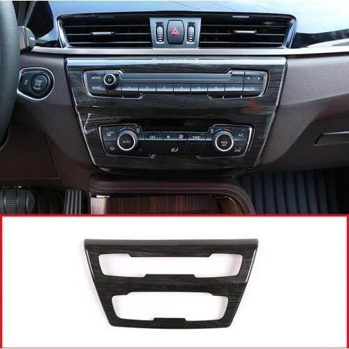 Black Wood Grain For BMW X1 F48 20i 25i 25l 2016-2019 ABS Center Center Console Button Frame Trim For BMW X2 F47 2018 2019