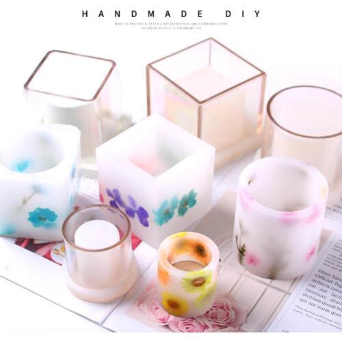 Plastic Cup Molds Hollowed Candlestick Mold Crylic Plastic Bee wax Candle Mold Hollow circular silicone mold for wax cup