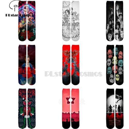 Plstar Cosmos stranger things socks Cartoon 3d socks Men Women Funny 3D High Socks Men Women high quality dropshopping-2