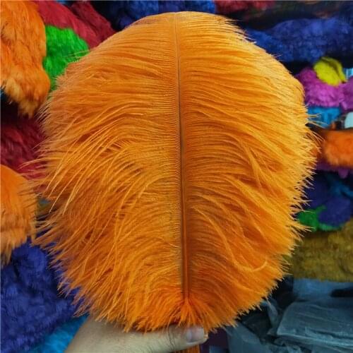 Sale 50pcs/lot Beautiful Orange Ostrich Feather 30-35cm/12-14inch Wedding Accessories Party Carnival Jewelry Diy Plumes