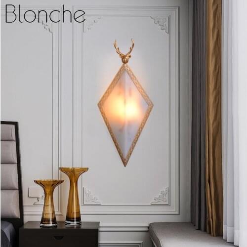 Modern Antler Resin Wall Lamp Bedroom Bedside Lamp Aisle Living Room Background Wall Study Dining Room Lighting Decorative Lamps