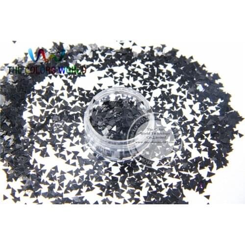 Solvent Resistant Black Color Triangle Shape Glitter for Nail Polish and DIY decoration 1Pack =50g