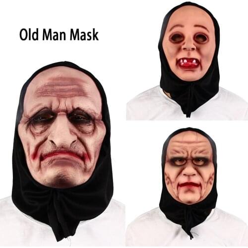 Witch Mask Scary Old Man Headgear Cosplay Horror Costume Props Fancy Dress Party Terror Dress Up With Hood