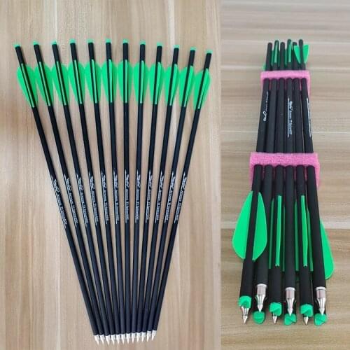 12PCS Archery 16"20"Crossbow Bolt Arrows Carbon Arrow Spine 400 For Crossbow Hunting and Shooting