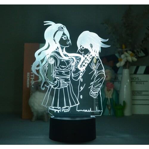 USB 3D Led Lights Desk Lamp Kokichi Oma Figure Danganronpa Bluetooth Base Nightlight Atmosphere Bedroom Anime Fans Gift
