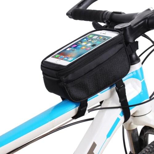 Bicycle Bag Cycling Accessories Waterproof Touch Screen MTB Frame Front Tube Storage Mountain Road Bike Bag for 5.0 inch Phone