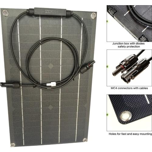 High Efficiency 20W ETFE Flexible Solar Panel For Camping RV Caravan Accessory China