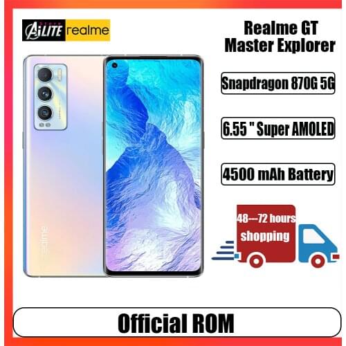Realme GT Master Explore Edition 5G Mobile Phone Snapdragon 870 6.55" Super AMOLED 120Hz 50MP NOMO CAM 4500Mah 65W Charger NFC