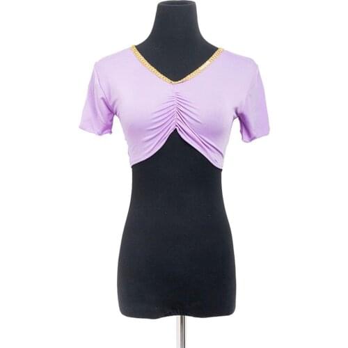 Sexy Summer Women Lady Short Sleeve Top Practice Tank Slim V-neck Belly Dance Tops Shirt belly dance Costume Practice wear 2042