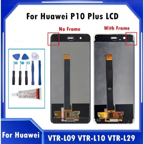 5.5" For HUAWEI P10 Plus LCD VKY-L09 VKY-L29 Touch Screen Digitizer LCD Display Replacement Parts With Frame For Huawei P10 Plus