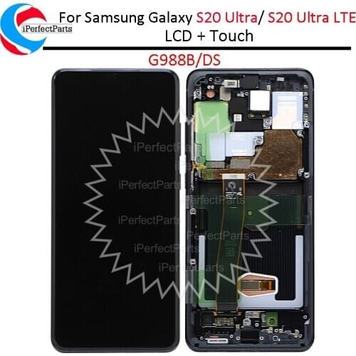 6.9'' For Samsung Galaxy S20 Ultra Lcd G988B/DS with Frame Display Touch Screen Digitizer For Samsung S20 Ultra LTE Display