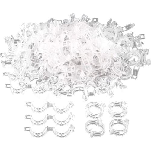 1 inch Diameter 500Pcs Plant Garden Support Clip White Tomato Trellis Clips for Vine Vegetables Flower to Grow Uprightly