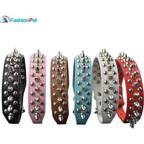 100 Pieces/Lot) 2.5cm Width Small Medium Big Dog Collars Round Spike Studded Pet Dog Collar