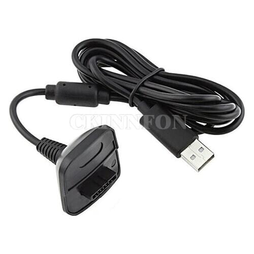 100Pcs/Lot USB Play Charging Cable Charger For Xbox 360 Wireless Game Controller Black