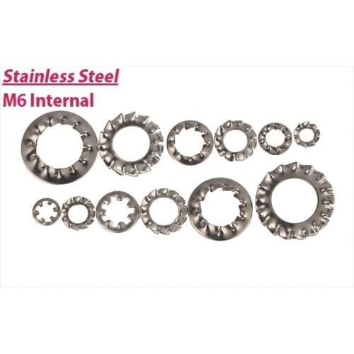 ! 1000PCS M6 Internal 304 STAINLESS STEEL Internal/External Shakeproof Tooth Serrated Lock Washers