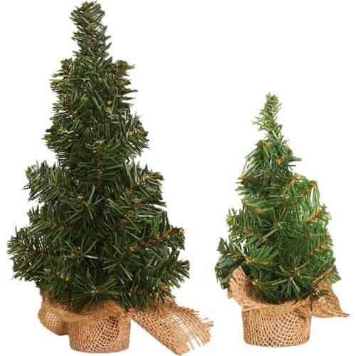 2020 Creative Mini Burlap Christmas Tree Christmas Day Mall Window Desktop Plant Decoration 20CM or 30CM