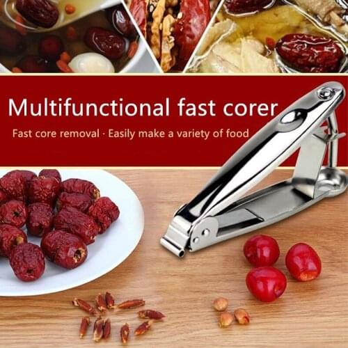 304 Stainless Steel Creativity Red Dates Denucleator Cherry Clip Pitting Kitchen Tools Handheld Fruit Cherry Denucleator