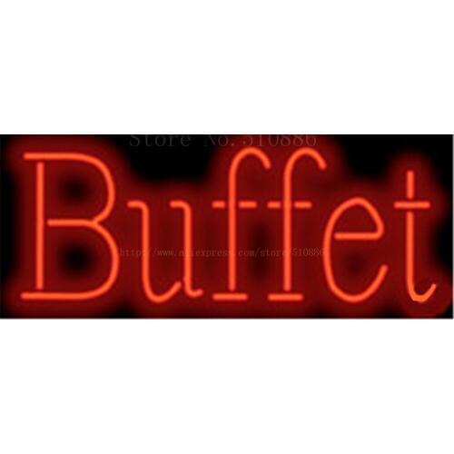 Buffet neon sign Handcrafted Light Bar Beer Pub Club signs Shop Store Business Signboard breakfast dinner diet food 17"x14"