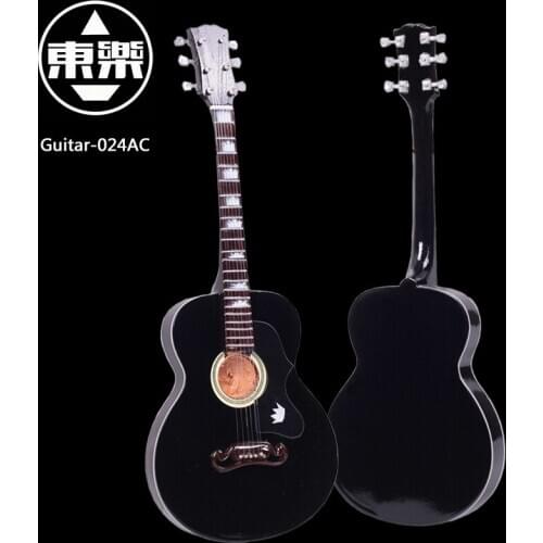 Wooden Handcrafted Miniature Guitar Model guitar-024AC Guitar Display with Case and Stand (Not Actual Guitar! for Display Only!)