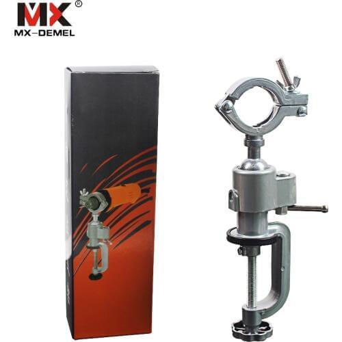 MX-DEMEL Multi-function Electric Grinder Holder 360 Degrees Aluminum Alloy Bench Vise Electric Drill Fixed Stents Mini Accessory