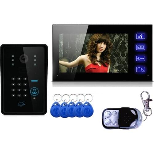 New Arrival Home Security Intercom System Audio Door Bell 7" Video Door Phone HD Camera w/t Password&ID Card Function